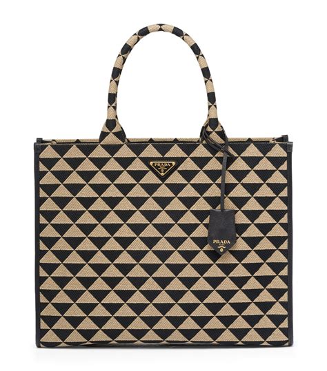 prada large black tote|prada fabric tote price.